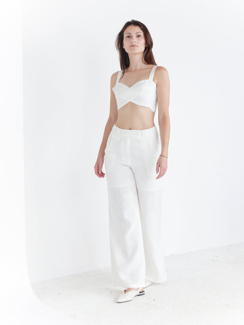 Hlače Linen ivory