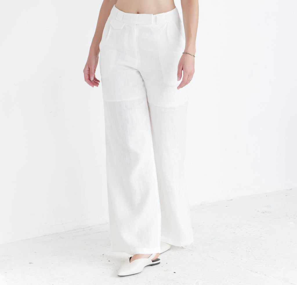 Hlače Linen ivory