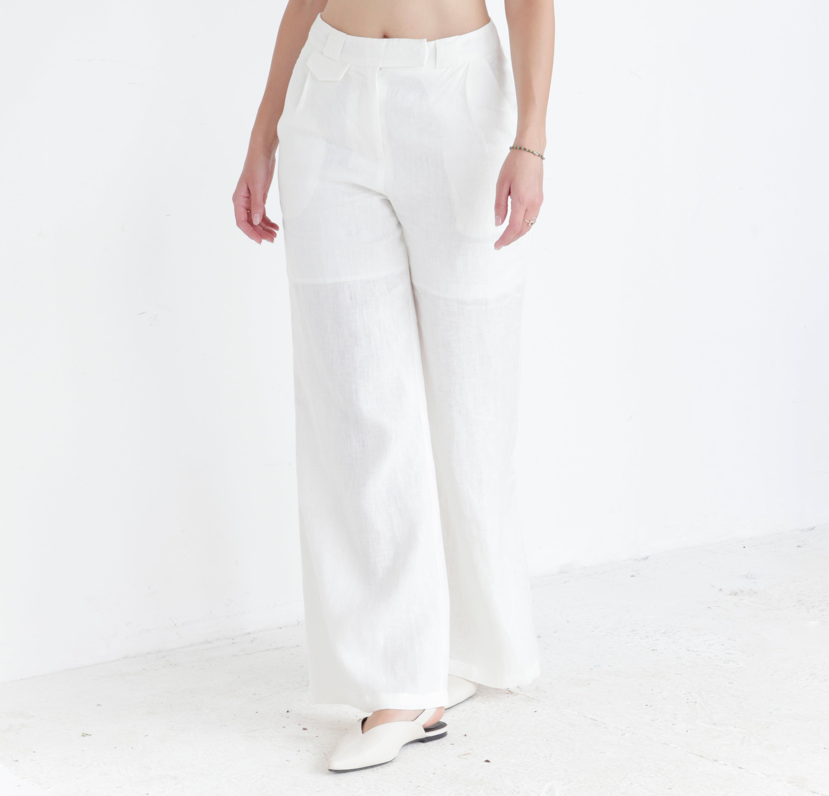 Hlače Linen ivory