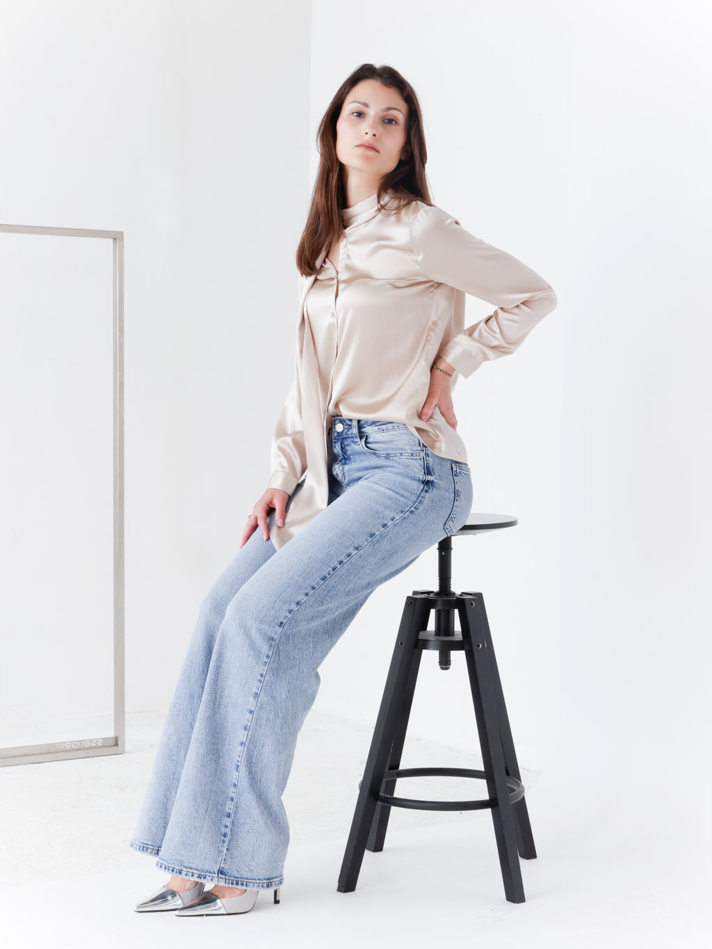 Srajca Mulberry silk champagne