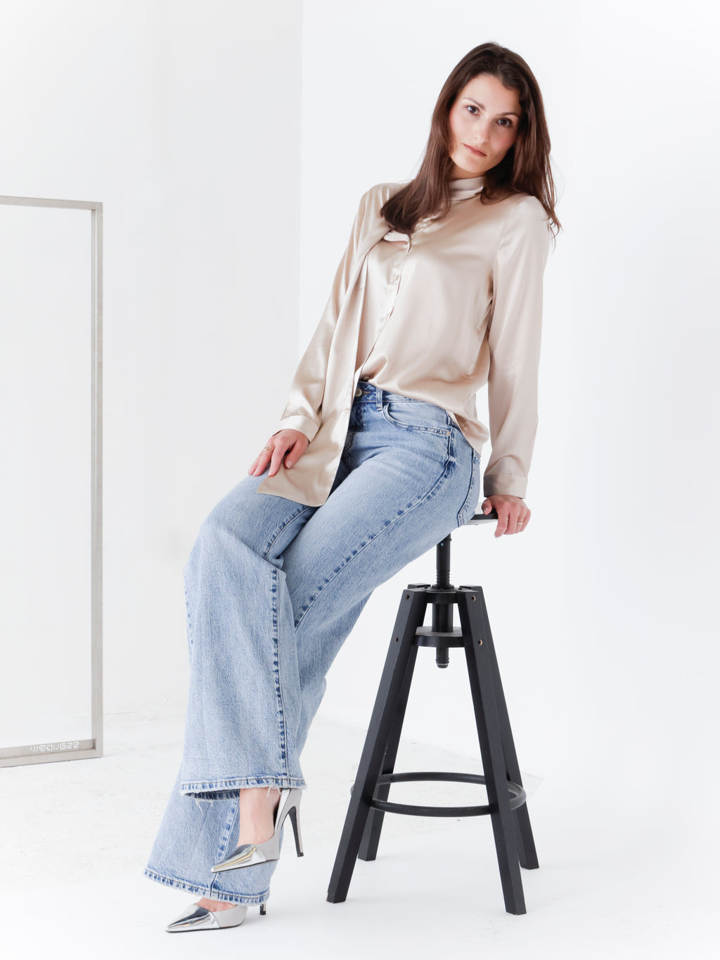 Srajca Mulberry silk champagne