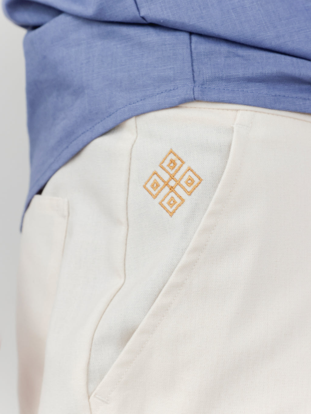 Moške hlače Linen embroidery