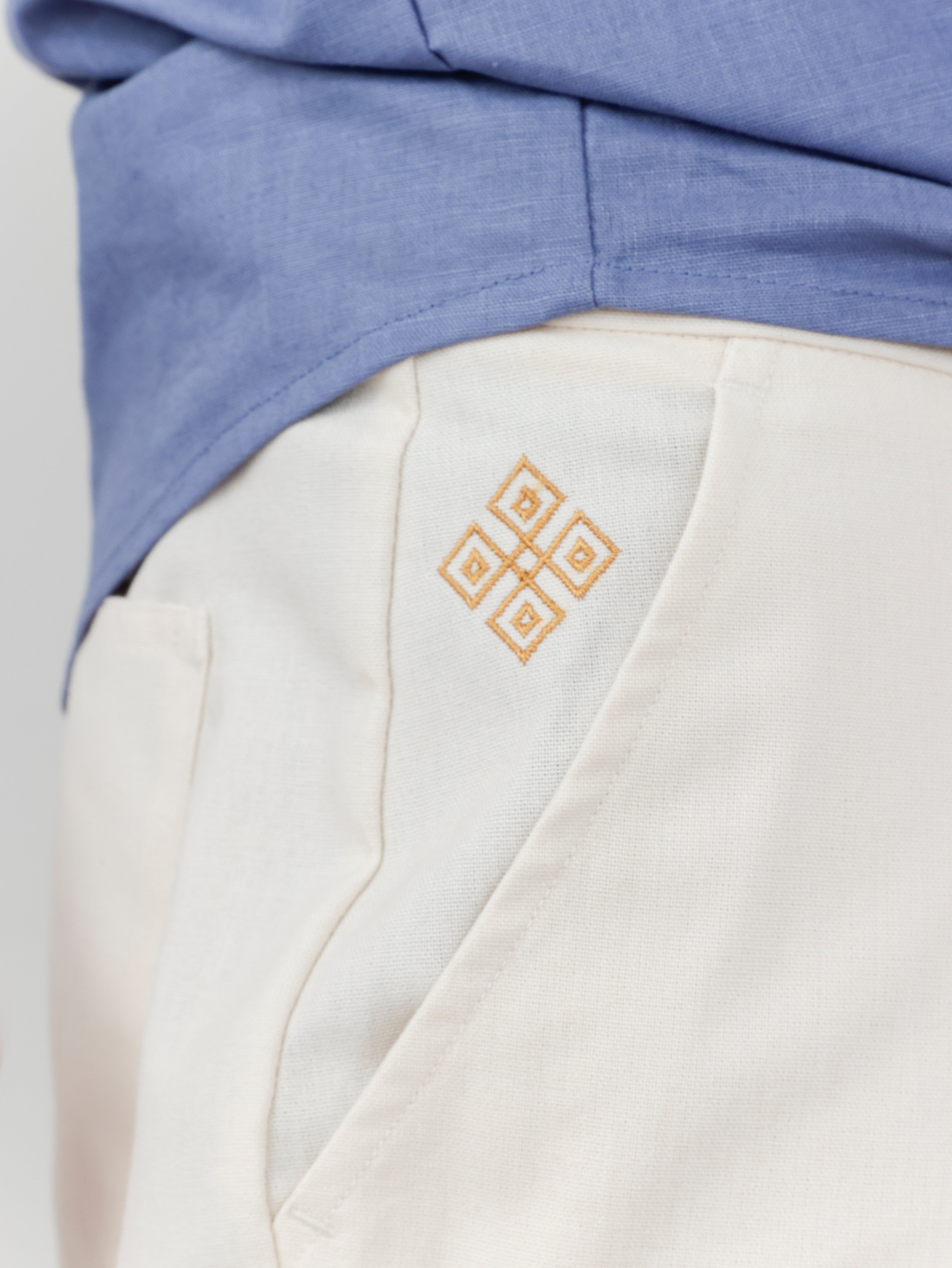 Moške hlače Linen embroidery