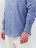 Moška srajca Linen embroidery navy