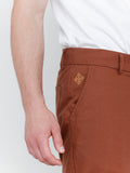 Moške hlače Linen embroidery brown