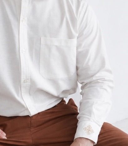 Moška srajca Linen embroidery white