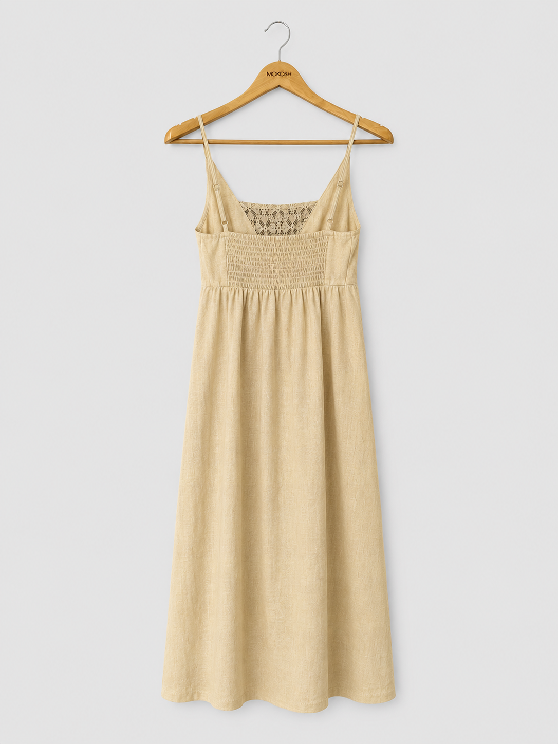 Obleka Linen lace champagne