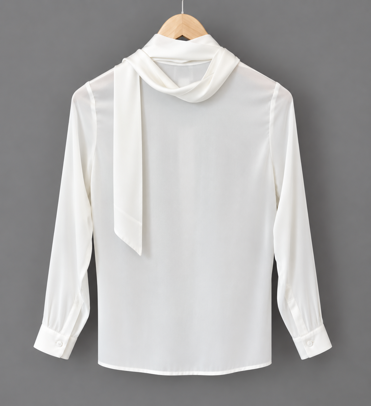 Svilena srajca z mašno - white