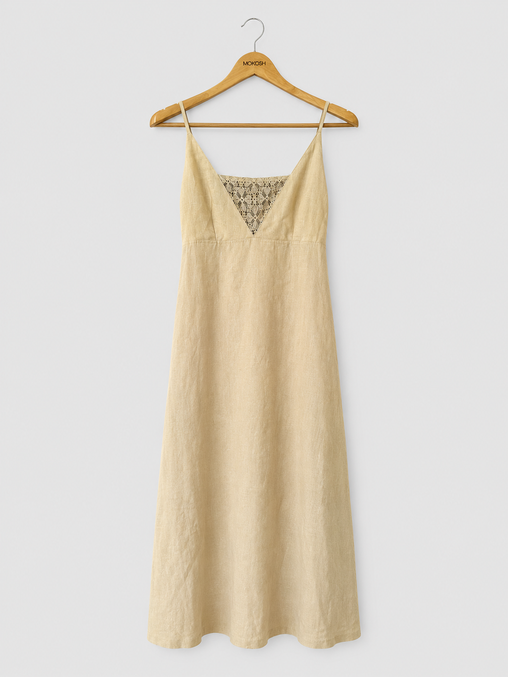 Obleka Linen lace champagne