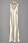 Svilena elegantna obleka - champagne