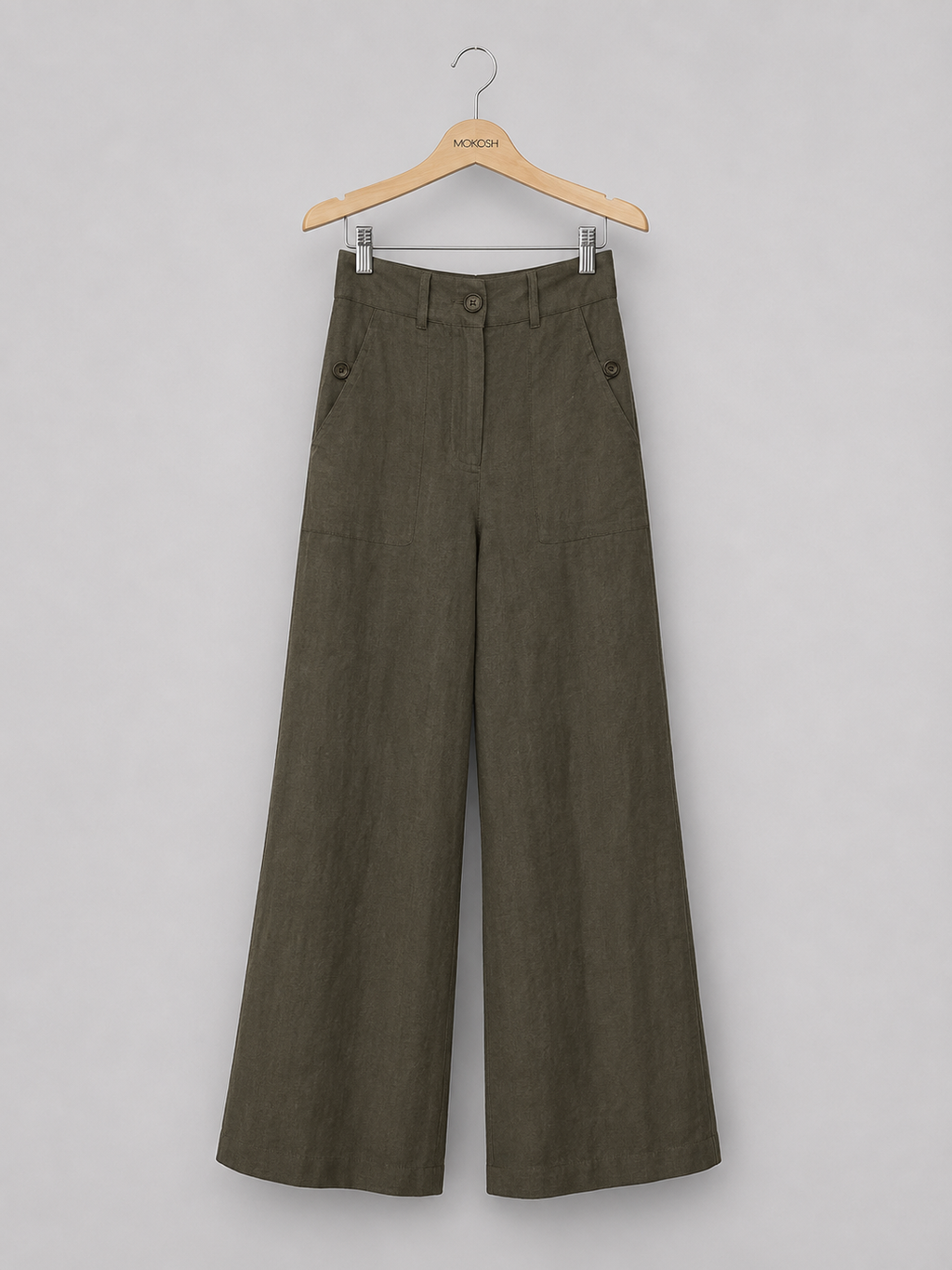 Hlače Linen khaki