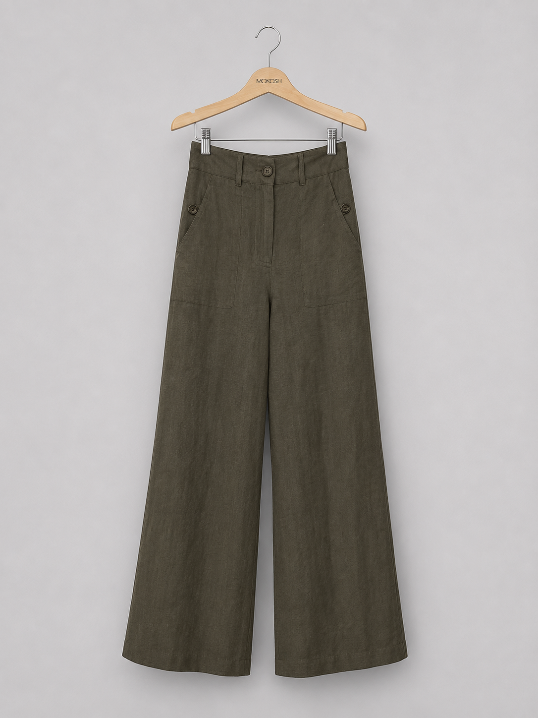 Hlače Linen khaki