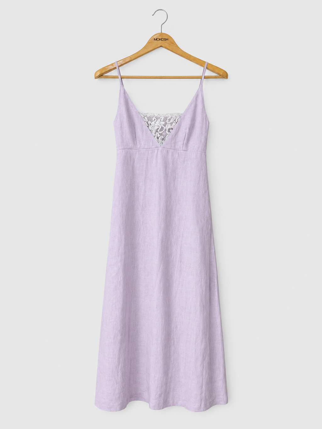 Obleka Linen lace lavender