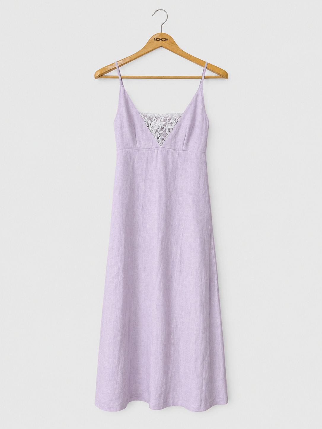 Obleka Linen lace lavender