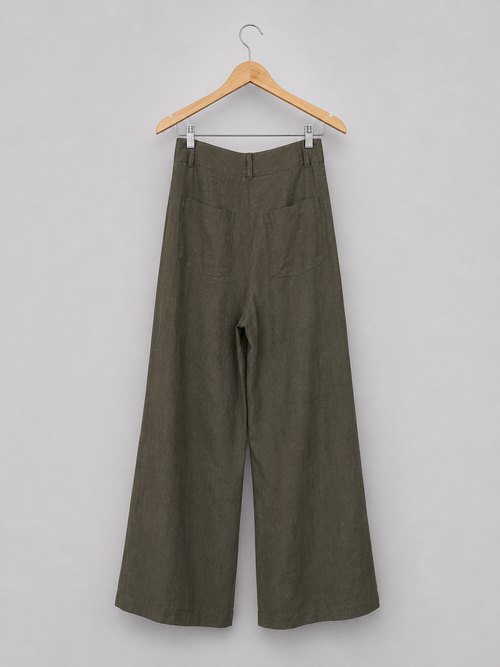 Hlače Linen khaki